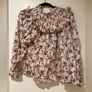 Masscob Elegant Floral Ruffle Blouse